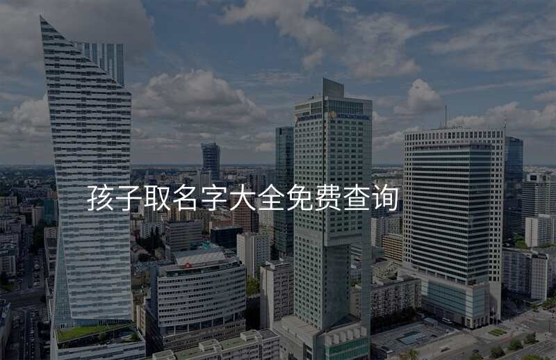 孩子取名字大全免费查询