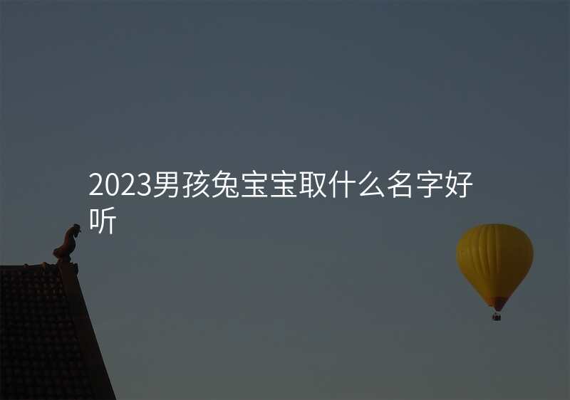 2023男孩兔宝宝取什么名字好听