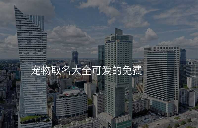 宠物取名大全可爱的免费