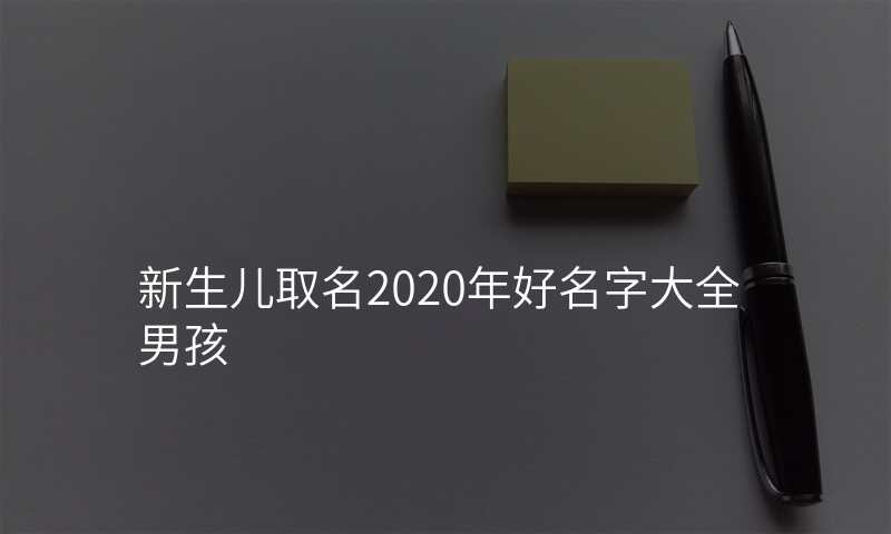 新生儿取名2020年好名字大全男孩