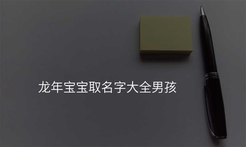 龙年宝宝取名字大全男孩
