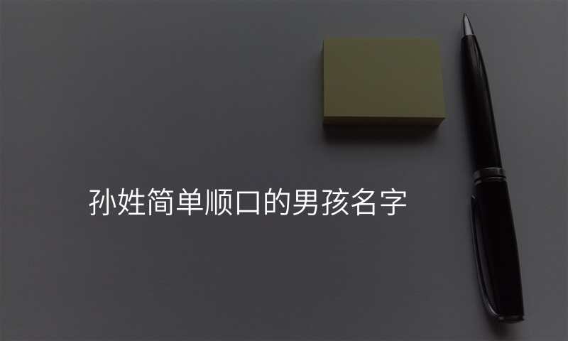 孙姓简单顺口的男孩名字