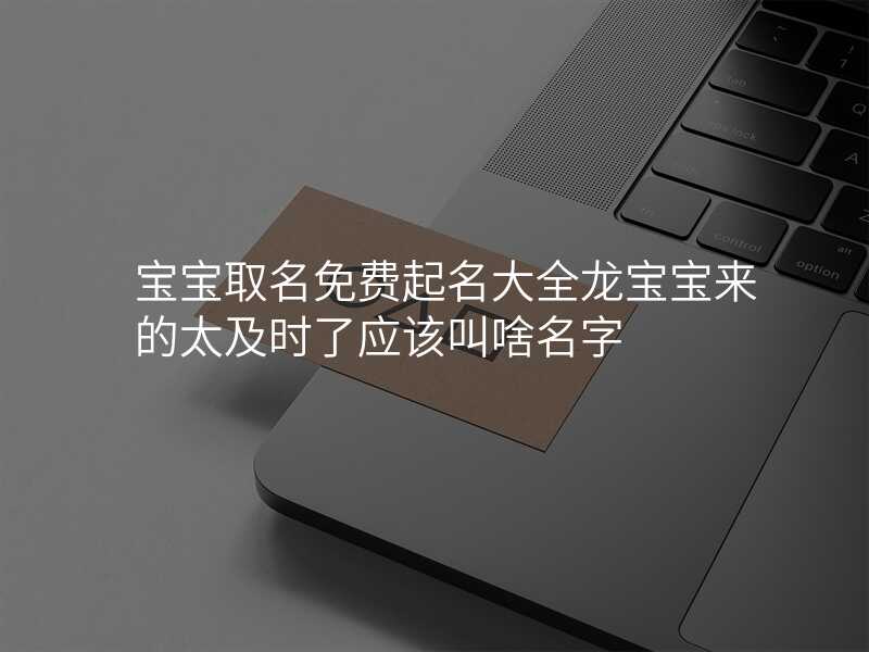 宝宝取名免费起名大全龙宝宝来的太及时了应该叫啥名字
