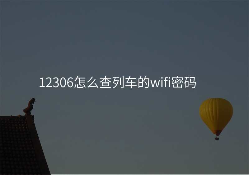 12306怎么查列车的wifi密码