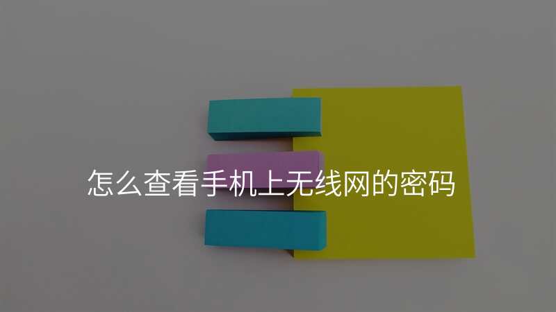 怎么查看手机上无线网的密码