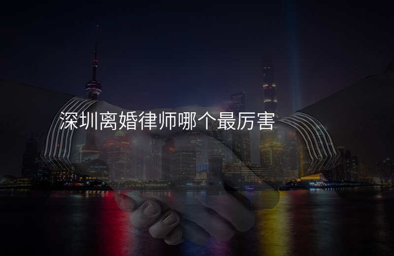 深圳离婚律师哪个最厉害