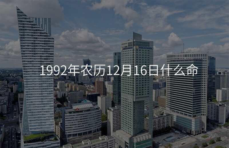 1992年农历12月16日什么命