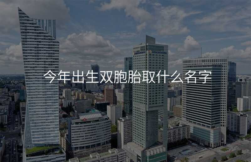 今年出生双胞胎取什么名字