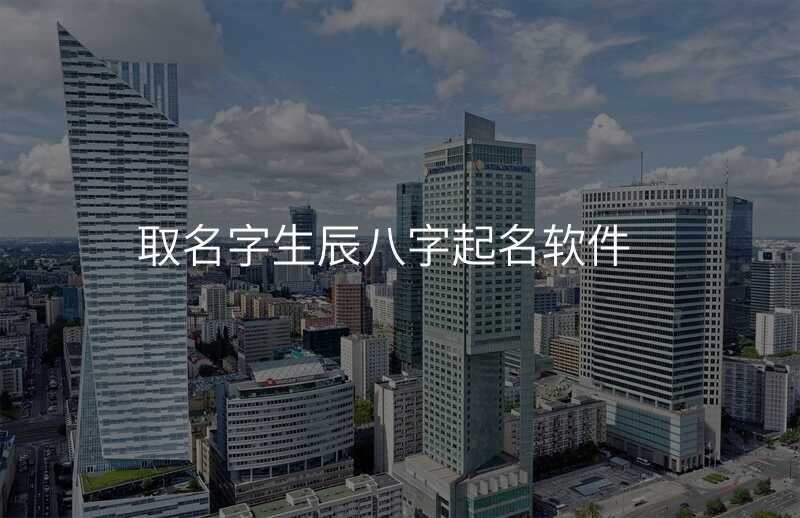 取名字生辰八字起名软件