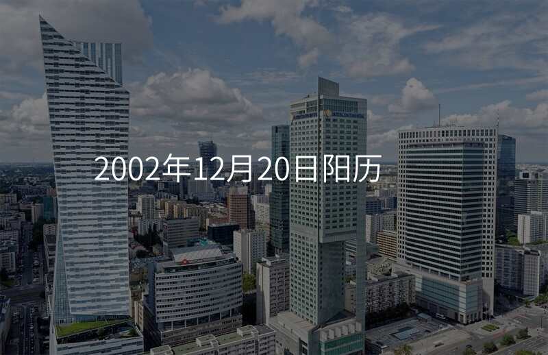 2002年12月20日阳历