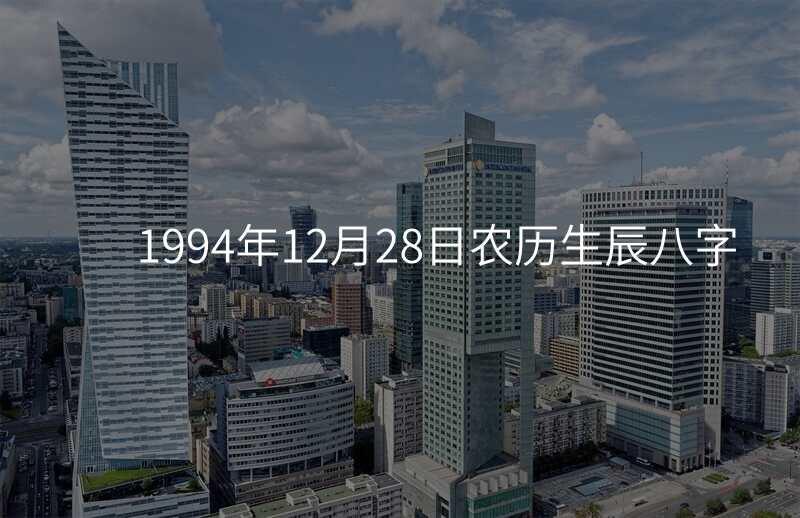 1994年12月28日农历生辰八字
