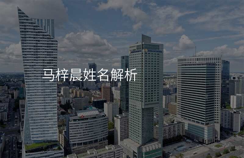 马梓晨姓名解析