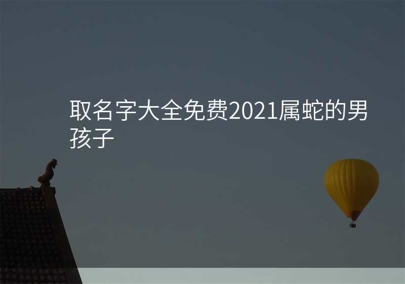 取名字大全免费2021属蛇的男孩子