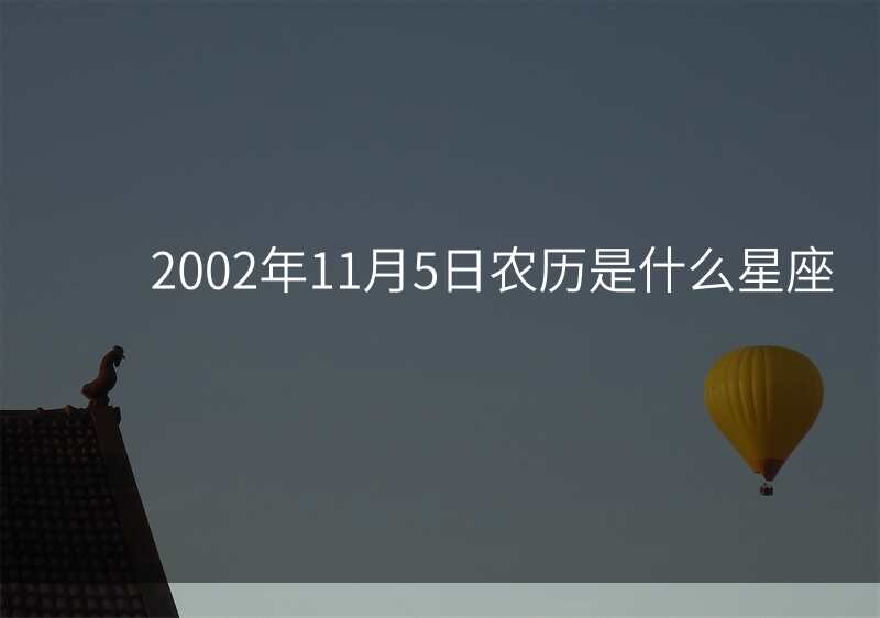 2002年11月5日农历是什么星座
