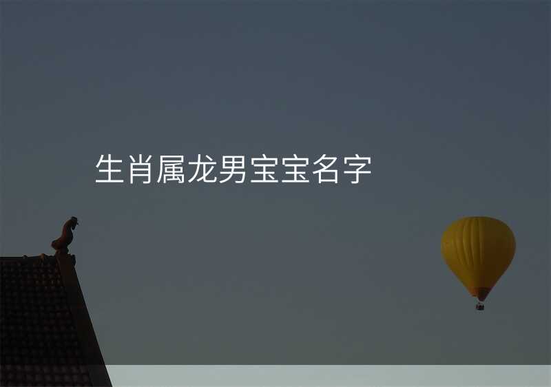 生肖属龙男宝宝名字