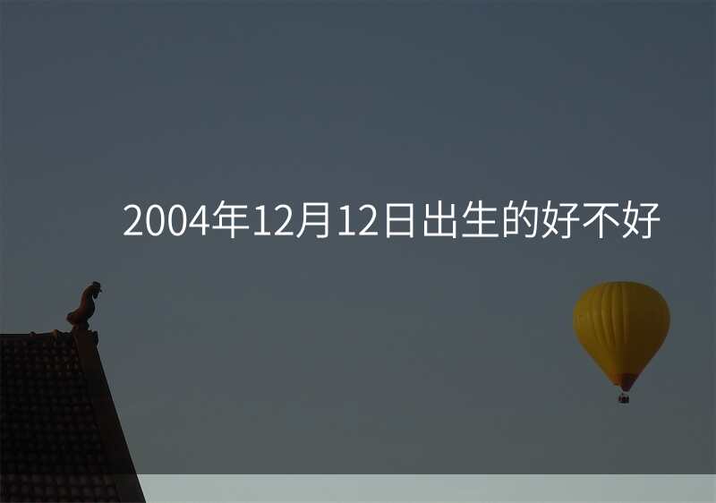2004年12月12日出生的好不好