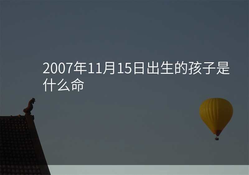 2007年11月15日出生的孩子是什么命
