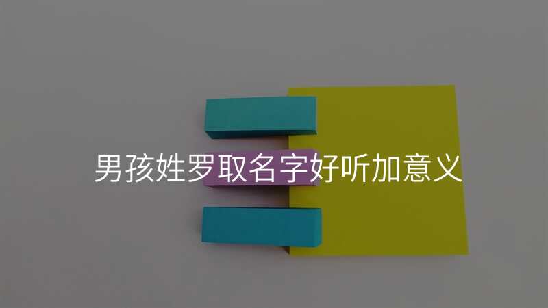 男孩姓罗取名字好听加意义