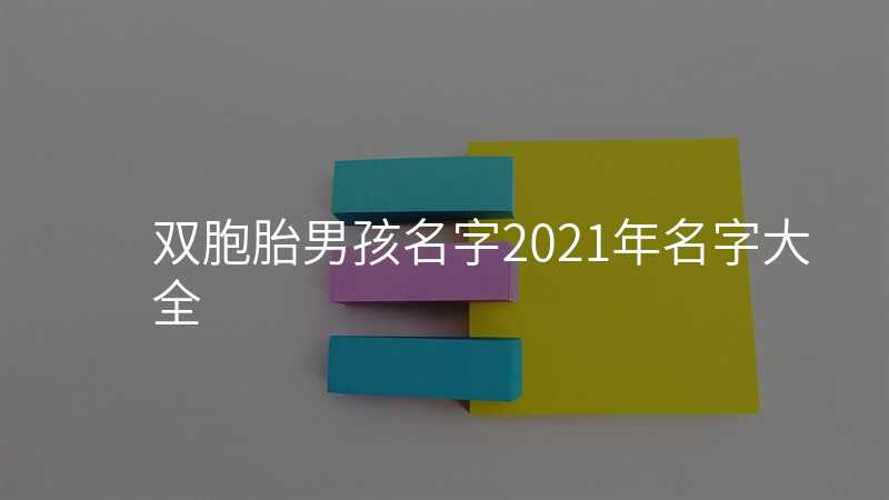 双胞胎男孩名字2021年名字大全
