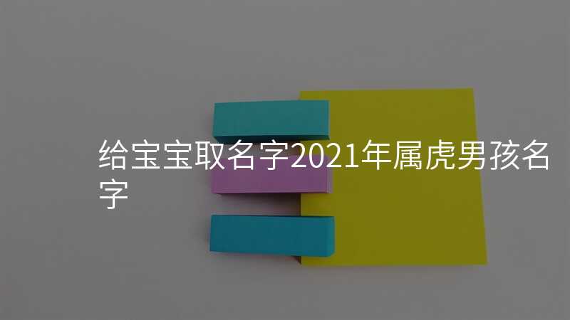 给宝宝取名字2021年属虎男孩名字