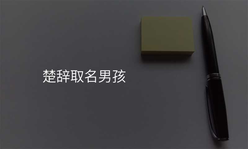 楚辞取名男孩
