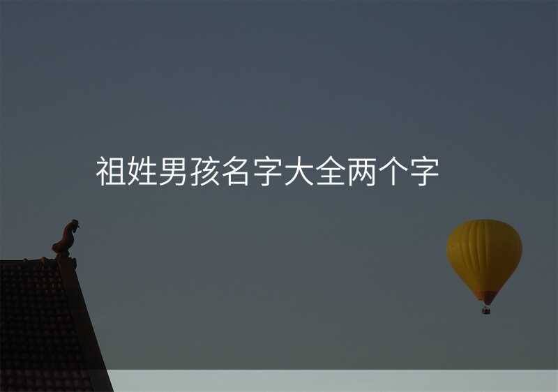 祖姓男孩名字大全两个字