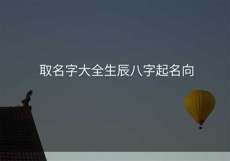 取名字大全生辰八字起名向