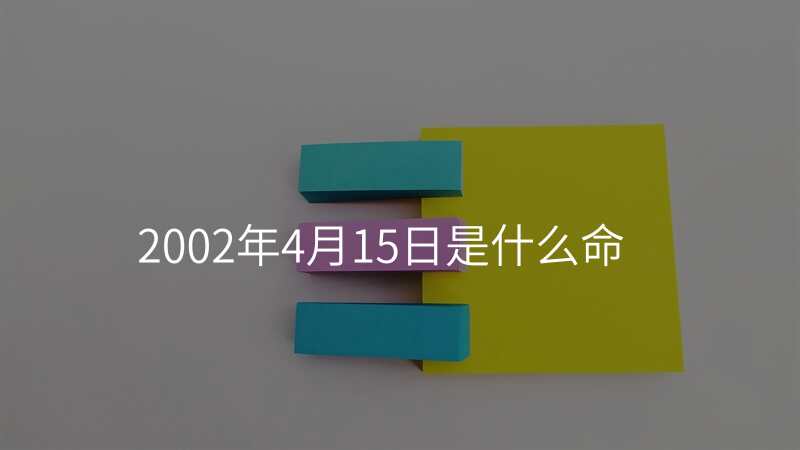 2002年4月15日是什么命