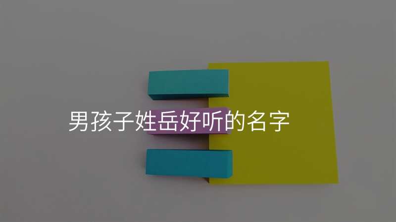 男孩子姓岳好听的名字