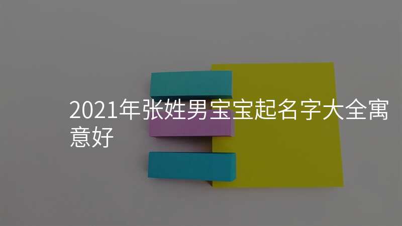 2021年张姓男宝宝起名字大全寓意好