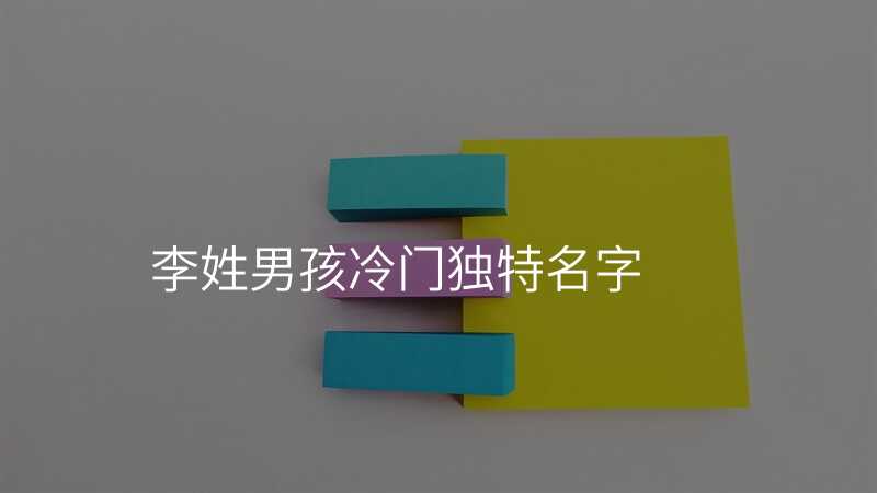 李姓男孩冷门独特名字