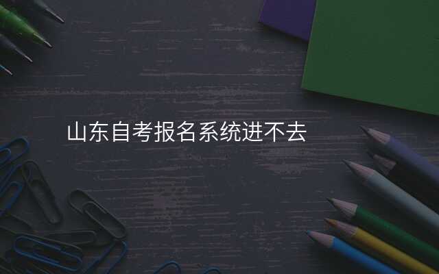山东自考报名系统进不去