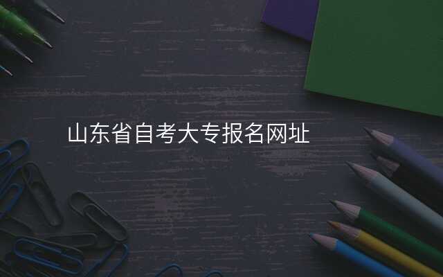 山东省自考大专报名网址