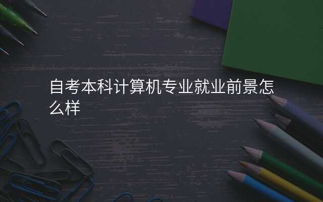 自考本科计算机专业就业前景怎么样