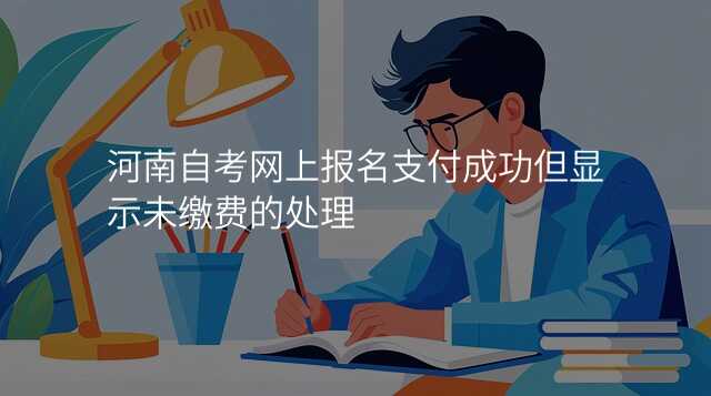 河南自考网上报名支付成功但显示未缴费的处理