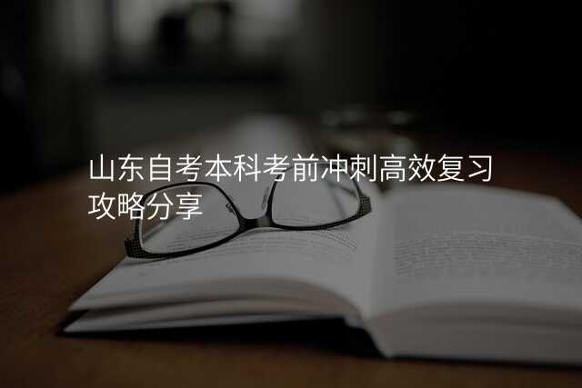 山东自考本科考前冲刺高效复习攻略分享