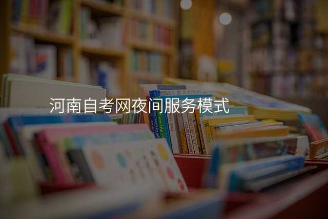 河南自考网夜间服务模式