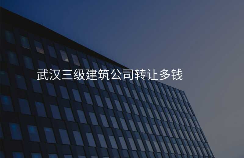 武汉三级建筑公司转让多钱
