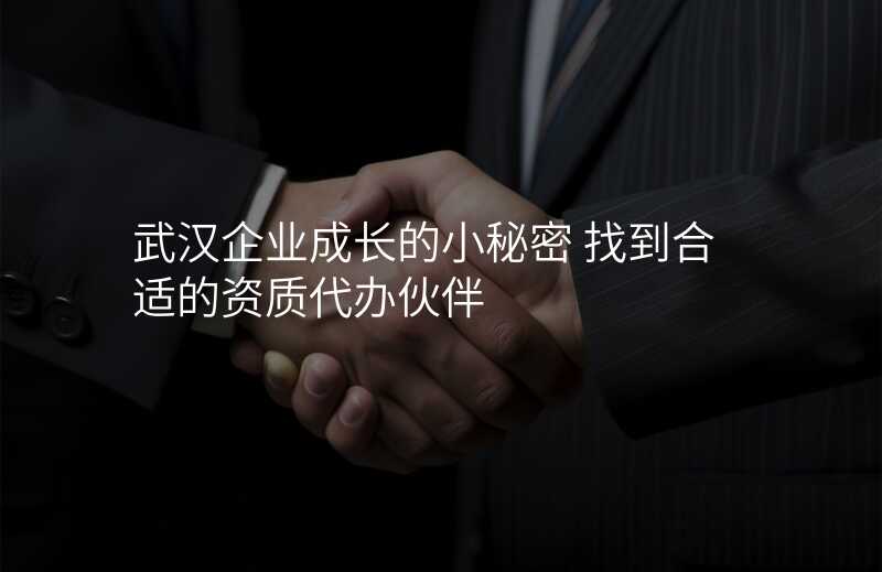 武汉企业成长的小秘密 找到合适的资质代办伙伴