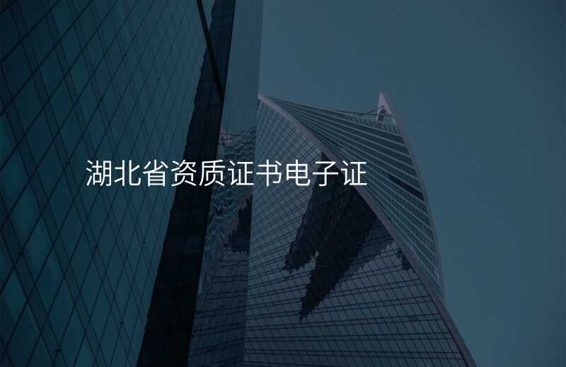 湖北省资质证书电子证