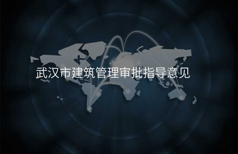 武汉市建筑管理审批指导意见