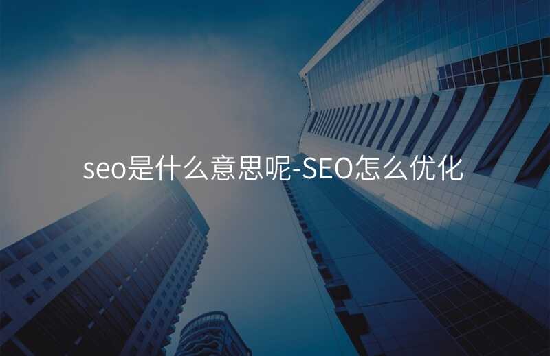 seo是什么意思呢-SEO怎么优化