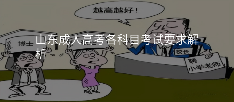 山东成人高考各科目考试要求解析