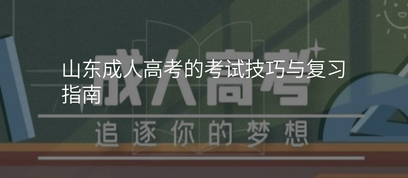 山东成人高考的考试技巧与复习指南