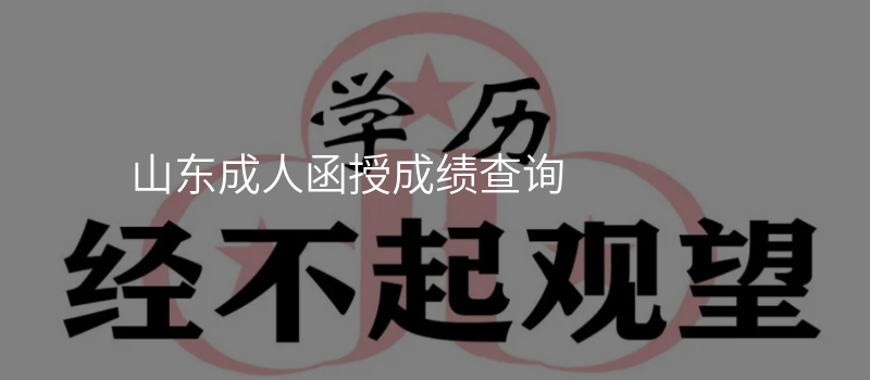 山东成人函授成绩查询