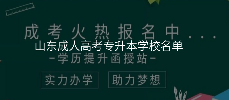 山东成人高考专升本学校名单