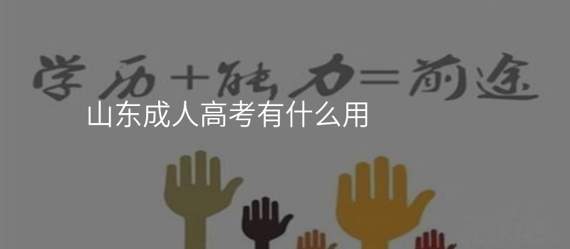 山东成人高考有什么用