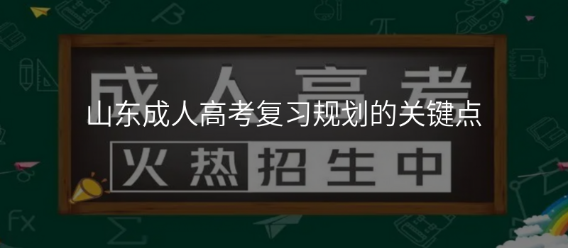 山东成人高考复习规划的关键点