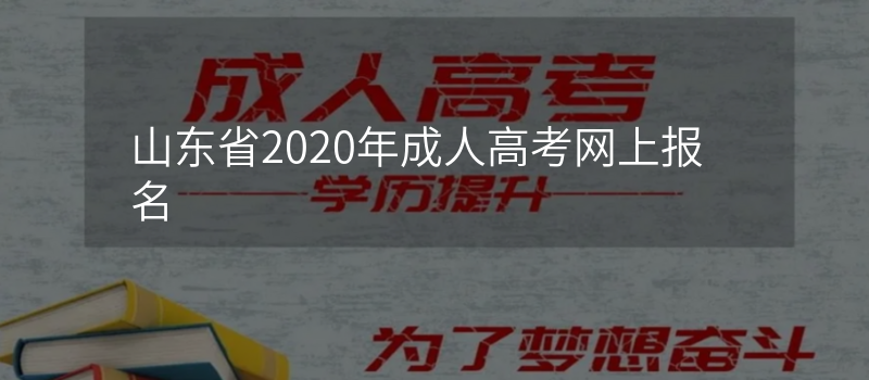 山东省2020年成人高考网上报名