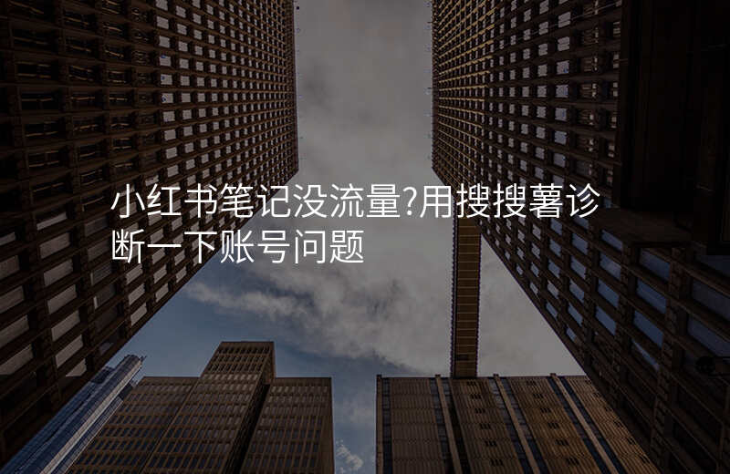小红书笔记没流量?用搜搜薯诊断一下账号问题